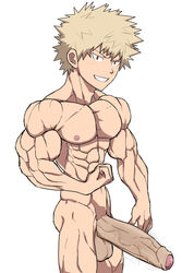 1boy big_balls big_penis huge_cock hyper katsuki_bakugou looking_at_viewer male male_focus male_only mlm4anemone my_hero_academia nude penis testicles