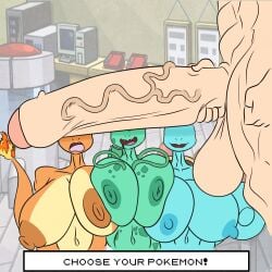 anthro big_breasts big_penis bulbasaur charmander colo_wwick_(editor) edit furry huge_breasts huge_cock inminent_sex pokemon pokemon_(species) pokephilia squirtle tasteofchoklit tasteofchoklit_(edit)