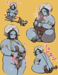 1boy 1boy1girl 1girl1boy 1girls 2d 2d_(artwork) ass assisted_masturbation bbw big_ass big_breasts big_butt black_hair black_hair_female blue_skin blue_skinned_female breasts chubby chubby_female dark-skinned_male dark_skin female female_genie genie genie_(harusame10000) genie_(siva-siva) giantess hamo03_x handjob harusame10000 huge_ass huge_boobs huge_breasts huge_butt human human_male implied_sex male mini_giantess sex thick_thighs thighs