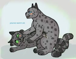 ashfur_(warriors) brother_(lore) brother_and_sister_(lore) domestic_cat felid feline felis female feral ferncloud_(warriors) gaggedpup hi_res humping incest_(lore) male male/female mammal penetration pinned sibling_(lore) sister_(lore) warriors_(book_series)