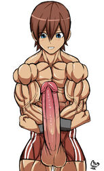 brown_hair male_only mlm4anemone muscles original_character penis