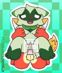 anthro blush blush_lines bodily_fluids breast_grab breasts canid canine dialated_pupils digital_drawing_(artwork) digital_media_(artwork) duo ears_down ejaculation expressive f1r3f0xnsfw floragato fox front_view generation_9_pokemon genital_fluids genitals gift hand_on_breast intersex intersex/male kemono kneeling legs_up lifting_up looking_pleasured male mammal matcha_(hotcocoakitty) nintendo overstimulation pattern_background penis pivoted_ears pokemon pokemon_(species) sex simple_background small_breasts spread_legs spreading squirting_precum throbbing throbbing_penis trans_(lore) trans_woman_(lore) twitching vaginal_fluids vaginal_squirting vulva wet