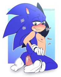 1boy anal anus dildo duckyeah male male_only masturbation socks solo sonic_(series) sonic_the_hedgehog