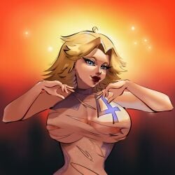 1girl 1girls big_breasts blonde blonde_female blue_eyes fantastic_four female female_only_heroine hair invisible_woman invisible_woman_(marvel_rivals) light-skinned light_skin marvel marvel_comics marvel_rivals milf nipples_seen_through_clothing nipplesoutside pink_nipples revealin_clothes revealing_breasts revealing_clothes sheev_beef skimpy skimpy_clothes slutty_clothing smiling_at_viewer sue_richards sue_storm sunlight sunset sunshine superheroine thick torn_clothes torn_clothing tornbodysuit