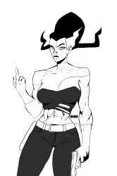 abs bride_of_frankenstein creature_commandos dc_comics dcu female female_only gun middle_finger muscular muscular_female solo the_bride_(creature_commandos) unum