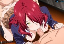 ai_generated big_breasts blowjob female food_wars from_behind grabbing_ass grabbing_ass_while_penetrating juanpiamvs kobayashi_rindou long_hair nipples open_clothes patreon patreon_username penetration red_hair school_uniform sex shokugeki_no_souma subscribestar subscribestar_username sucking_penis watermark yellow_eyes