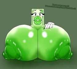 bimbo_lips bimbofication cash dollar_bill dollar_bills gigantic_breasts grabbing_own_breast green_body green_skin huge_breasts inanimate meme meme_reference tagme what why wtf yapdollar zeraniumz