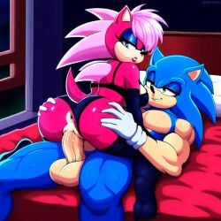 ai_generated ass blue_body breasts couple female incest magenta_fur male male/female pink_hair sonia_the_hedgehog sonic_(series) sonic_the_hedgehog sonic_the_hedgehog_(series) sonic_underground straight veiny_penis