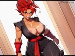 1girls ai_assisted alternate_universe angry angry_expression angry_symbol areola_slip areolae areolae_slip belt black_gi dragon_ball dragon_ball_af earrings evil_goku fan_character female female_focus female_only genderbent genderswap_(mtf) gi goku_versus jscammie lipstick looking_away nipple_outline no_bra red_belt red_earrings red_hair red_wristband redheadhenry rule_63 saiyan saiyan_girl smiling solo solo_female solo_focus son_goku super_saiyan tagme tan_body tan_skin tanline theredheadhenry thick_thighs tight_clothing watermark wristband