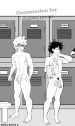 bakugou_katsuki boku_no_hero_academia brat comparing dick fierce fumikage_tokoyami izuku_midoriya katsuki_bakugou limp_penis locker_room male_only midoriya_izuku my_hero_academia nude shota sleepy_kawaii_snail tokoyami_fumikage