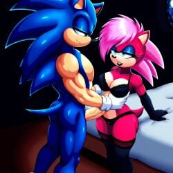 ai_generated ass blue_body breasts couple female incest magenta_fur male male/female pink_hair sonia_the_hedgehog sonic_(series) sonic_the_hedgehog sonic_the_hedgehog_(series) sonic_underground straight veiny_penis