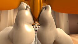 1boy 3d 3d_(artwork) bed bedroom beige_fur bunny canid canine canine canis cum cum_from_footjob cumshot ejaculation erection feet feet_focus feet_fucking feet_on_penis feet_together feet_up female foot_fetish foot_focus foot_fuck foot_fucking foot_play footjob foreplay fox in_between lagomorph leggings legwear leporid lipstick male/female mammal open_mouth orgasm outercourse penis rabbit sega soles sonic_(series) sonic_the_hedgehog_(series) source_filmmaker source_filmmaker_(artwork) stockings surprised tails tails_the_fox toes two-footed_footjob vanilla_the_rabbit yellow_fur