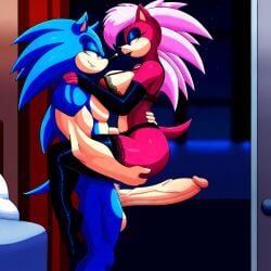 ai_generated ass blue_body breasts couple female incest magenta_fur male male/female pink_hair sonia_the_hedgehog sonic_(series) sonic_the_hedgehog sonic_the_hedgehog_(series) sonic_underground straight veiny_penis