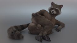 3d_(artwork) absurd_res anthro anthro_only anus ass balls better_version_at_paywall blender_(artwork) brown_body brown_eyes brown_fur digital_media_(artwork) fur genitals guardians_of_the_galaxy hand_on_butt hi_res looking_at_viewer lying male mammal markings marvel no-name-no-problem nude on_side procyonid raccoon ring_(marking) ringed_tail rocket_raccoon solo striped_markings striped_tail stripes tail tail_markings