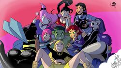 1boy 2017 2d 8girls afro afro_puffs alien alien_girl alien_look_like_human amazon ass batmetal beast_boy belt big_ass big_breasts black_hair blackfire blonde blonde_hair blue_eyes blue_hair boots bracelet breast_grab breasts brown_skin bumblebee_(dc) busty cartoon_network cleavage clothed_female clothes clothing collar color colored costume curvaceous curvy dark-skinned_female dark_hair dark_skin dat_ass dc dc_comics donna_troy dreaming footwear frostbiteboi grabbing_own_breast green_eyes green_hair green_skin grey-skinned_female grey_skin hair handwear happy harem huge_ass human humanoid jinx_(dc) kole komand'r large_ass large_breasts leotard light-skinned_female light_skin lipstick long_hair looking_at_viewer makeup male medium_hair midriff mouth_open multiple_girls navel open_eyes open_mouth orange_skin outfit pants pimp pink_eyes pink_hair plain_background pointy_ears ponytail purple_background purple_eyes purple_hair purple_lips purple_lipstick rachel_roth raven_(dc) red_hair red_lips red_lipstick redhead round_ass round_ears shiny shiny_clothes shoes short_sleeves shorts signature sitting skirt sleeveless smile smiling smirk starfire straight_hair superhero superheroine tamaranean tan-skinned_female tan_skin teen_titans teeth terra terra_(dc) thick_ass tied_hair tight_clothing tongue toonami uncensored uniform very_long_hair voluptuous wings wonder_girl wonder_woman_(series) yellow_hair