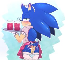 ass ass_slap crossdressing cum cum_on_ass duckyeah from_behind gay looking_back maid male panties panties_down panties_pull slap_mark sonic_(series) sonic_the_hedgehog spank_marks spanking sweat thighhighs upskirt waitress yaoi