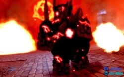 3d anus ass big_ass big_breasts black_body black_hair breasts calamity_(tower_defense_x) eyes female fire hell ktiiejiju_(artist) naked pose pussy red_anus red_eyes red_nipples red_pussy roblox roblox_game robloxian stone stone_floor strong thighs tower_defense_x