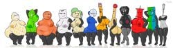 6+girls angry armless ass basketball_(bfdi) battle_for_dream_island bbw bfdi big_areola big_ass big_belly big_breasts book_(bfdi) bouncing_breasts breasts chubby crossed_arms eggy_(bfdi) fanny_(bfdi) female_only glasses group hands_on_hips huge_breasts latex leafy_(bfdi) long_image match_(bfdi) moonilade multicolored_nipples needle_(bfdi) nervous nipples object_head object_shows one_leg_up pencil_(bfdi) pillow_(bfdi) pin_(bfdi) pose remote_(bfdi) robot simple_background skinny small_breasts smug swinging_breasts taco_(bfdi) talking taller_girl white_background