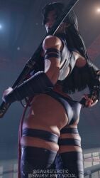 3d ass ass_focus assassin big_ass black_hair blender breasts earrings katana kunoichi looking_at_viewer looking_back marvel marvel_rivals panties psylocke psylocke_(marvel_rivals) skindentation sword swursterotic thick thick_ass thick_legs thick_thighs thigh_highs thighhighs thighs weapon