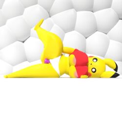 2018 3d anthro big_breasts breasts clothing dildo female fur furry furry_only huge_breasts looking_at_viewer lowpoly masturbation nintendo nipples no_humans panties pikachu pokémon_(species) pokemon pussy sex_toy thick_thighs under_boob underwear video_games yellow_fur