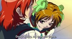 00s 2girls 69 2004 animated anus ass black_gate black_gate_kan_in_no_gakuen, blue_bow blue_bowtie blush bottomless bow bowtie bra braid breast_sucking breasts breasts_out brown_hair clothes_lift cowgirl_position cum cunnilingus ear_piercing earrings english_subtitles english_text evening female female_only fence fingering grabbing_another's_ass grabbing_another's_breast grabbing_own_breast green_bow green_eyes groping groping_breast hair_ornament hair_ribbon hairbow hasegawa_koyuki hentai hentai_series jewelry katsuragi_fuu kneehighs large_breasts leg_lock legs_apart licking licking_breast light_brown_hair lowres lying masturbation moaning multiple_girls mutual_fingering mutual_masturbation nipples on_back open_clothes open_mouth open_shirt oral orgasm outdoors panties panties_around_leg piercing pink_panties pleated_skirt purple_eyes pussy pussy_juice red_hair ribbon saliva school school_rooftop school_uniform shirt shirt_lift shoes short_hair size_difference skirt sky small_breasts small_female sock socks sound spread_legs stud_earrings sun sunset sweat tagme tall_female tongue tongue_out twin_braids uncensored underwear unworn_bra upper_body uwabaki video white_bra white_panties white_shirt yuri