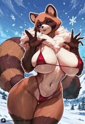 1girls ai_generated anthro big_ass big_breasts bikini floresai fur furry furry_female furry_only huge_ass huge_breasts looking_at_viewer mature_female narrow_waist oc original original_character patreon patreon_url patreon_username tanuki teasing thick_thighs voluptuous_female wide_hips