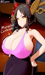1girls 3d cleavage cyshen hands_on_hips huge_breasts large_breasts marvelous_sunday_(umamusume) massive_breasts top_heavy umamusume umamusume_pretty_derby