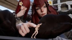 1boy 2girls 3d devola erect_penis erection feet female foot_fetish giantess male masturbation micro nier nier:_automata nier_replicant nude nude_male penis popola red_hair saltoxicdue3d shrunk shrunken_male size_difference