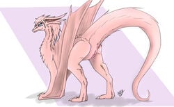 dragon female feral h56_(hikkoro) hi_res solo wyvern