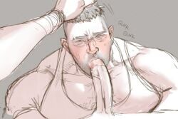 2d blowjob david_king dead_by_daylight face_fucking gay gay_male grabbing_hair male/male muscular muscular_male oral pecs pov pov_blowjob pov_male pulling_hair pushing_head_down shocked_expression submissive_male tagme tank_top toratgy