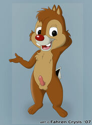 2007 balls chip_'n_dale_rescue_rangers chipmunk dale_(cdrr) disney fahrencrysis male male_only mammal penis rodent solo