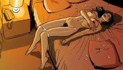 after_rape black_hair blood breasts carl_(artist) cum_on_body cum_on_breasts cum_on_face glasses gunshot_wound nipples panties_down pants_down pubic_hair snuff