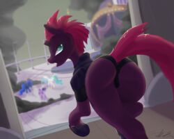 2018 ass broken_horn clothing digital_media_(artwork) equine female feral friendship_is_magic futaku group hair horn looking_at_viewer mammal my_little_pony my_little_pony:_the_movie_(2017) my_little_pony_the_movie open_mouth solo_focus tempest_shadow_(mlp) unicorn