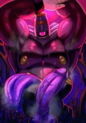 1_eye 2026 anthro anthrofied balls belly belly_mouth biceps big_balls big_muscles big_pecs big_penis bodily_fluids breath digital_drawing_(artwork) digital_media_(artwork) dusknoir erection erosterone fingers generation_4_pokemon genitals ghost glans glowing glowing_eyes hands_above_head hi_res huge_muscles huge_penis humanoid humanoid_genitalia humanoid_hands humanoid_penis legless licking male moon musclegut muscular muscular_male night nintendo nipples oral outside overweight overweight_humanoid pecs penile penis penis_lick plant pokemon pokemon_(species) purple_glans purple_tongue raised_arm red_moon saliva saliva_on_tongue sex solo spirit sweat sweaty_body sweaty_genitalia tongue tongue_out tree