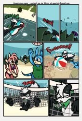 1boy 2girls anthro female furry geoffrey_st._john male sega sfw sonic_(series) sonic_the_hedgehog_(archie) sonic_the_hedgehog_(comics) sonic_the_hedgehog_(series) sqootshy tagme unaware wardrobe_malfunction
