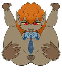 anthro anus bluelimelight duo eyebrows female long_hair monster monster_girl navel no_humans orange_hair pointy_ears pussy red_eyes scooby-doo scooby-doo_and_the_ghoul_school simple_background smile werewolf white_background winnie_werewolf