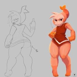 1boy artist_request big_ass dandy's_world gay shrimpo_(dandy's_world) skin_tight thigh_highs
