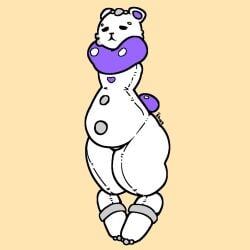 andromorph animate_inanimate anthro armless bear belly heart_symbol hi_res inflatable intersex living_inflatable mammal neck_tuft shay_the_bunny simple_background standing tail tuft white_body