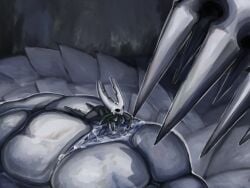 2026 6_horns all_fours ambiguous_gender ambiguous_prey animal_genitalia animal_vulva anthro anthro_prey apode arm_in_pussy arthropod barely_inside black_body black_eyes blue_insides blue_vulva bodily_fluids bottomless bottomless_anthro cloak clothed clothing colored digital_media_(artwork) digital_painting_(artwork) dripping dual-screens duo extreme_size_difference father_(lore) father_and_child_(lore) female female/ambiguous female_pred feral feral_pred fisting genital_fluids genitals glistening glistening_genitalia glistening_vulva green_cloak green_clothing grey_background hollow_knight_(character) hollow_knight_(franchise) horn imminent_unbirth imminent_vore insect iridescent legless living_insertion living_insertion_play looking_up looking_up_at_partner lying lying_on_another lying_on_partner macro macro_female male_(lore) micro micro_ambiguous multi_horn nonbinary_(lore) on_front painting_(artwork) pale_king_(hollow_knight) parent_(lore) parent_and_child_(lore) parent_incest penetration presenting presenting_vulva pure_vessel_(hollow_knight) scales scaly_tail shaded simple_background size_difference soft_shading spikes spikes_(anatomy) tail team_cherry unbirthing underbelly vaginal vaginal_fluid_drip vaginal_fluid_on_face vaginal_fluid_string vaginal_fluids vaginal_fluids_on_hand vaginal_fluids_puddle ventral_scales vessel_(species) vore vulva white_body white_head willing_prey wyrm_(hollow_knight)