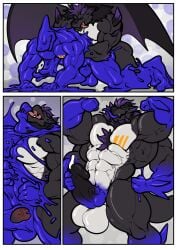 4_arms abs all_fours anthro aquatic back_wings balls biceps big_balls big_penis bodily_fluids chest_tattoo chest_tuft comic cum dragon_ball dragon_ball_super duo engis_(trencalos) erection fish flexing from_behind_position genital_fluids genitals glans goo_creature goo_transformation growth hair hand_on_hip hand_on_penis hi_res huge_balls huge_penis leaking_cum long_tail looking_pleasured male male/male masturbation merging multi_arm multi_limb muscle_growth muscular muscular_arms muscular_legs muscular_male pecs penis sex shark smile spikes tail tattoo tongue tongue_out transformation transformation_sequence trencalos tuft vein veiny_penis wings