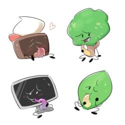 autofellatio battle_for_dream_island battle_for_dream_island_again bfb bfdi bfdia cake_(bfdi) cum leafy_(bfdi) licking_own_penis object_shows tentacle_penis tree_(bfdi) tv_(bfdi)