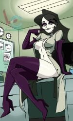 boobs partially_clothed penumbra_(villainous) sitting villainous