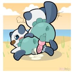 1:1 after_vaginal animal_genitalia animal_penis anthro anus artist_name balls big_penis biped blue_eyes blush bodily_fluids border breath canine_genitalia canine_penis cloud cum cum_from_vagina cum_in_vagina cum_inside cum_pool digital_media_(artwork) duo erection fairyfudge female generation_5_pokemon genital_fluids genitals hi_res knot knotted_penis male male/female nintendo oshawott outside penis pokemon pokemon_(species) raised_tail sand sky sound_effects tail text vowelless vowelless_sound_effect water wet wet_penis white_border