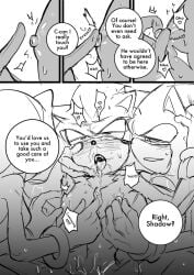 1boy 1cuntboy 1girls amy_rose blush chest_tuft comic drooling english_text erect_nipples eulipotyphlan finger_sucking gynomorph intersex junisnowhere lidded_eyes monochrome nipple_pinch nipple_play nipple_press pinching_nipples presenting shadow_the_hedgehog shy socks sonic_(series) sonic_the_hedgehog sonic_the_hedgehog_(series) spread_pussy sucking_fingers threesome tremble_spikes trembling trio white_background