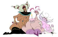 ass big_ass big_breasts breasts cake clo_argento_(slb) completely_nude hairy_pussy maggie_(slb) milf naked pink_body pink_eyes pussy rita_repulsa slb tummy white_hair