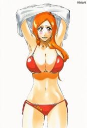 accurate_art_style ai_generated anime_coloring bleach curvy female female_only inoue_orihime manga_style mature mature_female pinup solo solo_female solo_focus stickyai