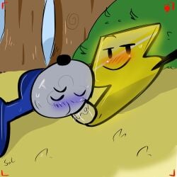 battle_for_dream_island battle_for_dream_island_again bfb bfdi bfdia blowjob fanny_(bfdi) lightning_(bfdi) object_shows saliva saliva_on_penis tentacle_penis