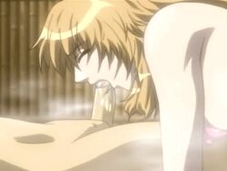 animated bent_over big blonde_hair breasts fellatio fleshdance fushimi_kenta nipples oohara_aoi penis shimaizuma steam