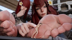 1boy 2girls 3d devola erect_penis erection feet female foot_fetish giantess male masturbation micro nier nier:_automata nier_replicant nude nude_male penis popola red_hair saltoxicdue3d shrunk shrunken_male size_difference