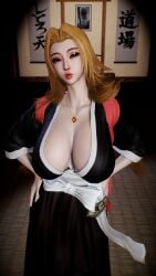 1girl 1girls 2026 3d 4k asian asian_female background beauty_mark big_breasts big_lips black_kimono bleach blonde_female blonde_hair blue_eyes breasts breasts_bigger_than_head chromatic_aberration cleavage crashbanditkut depth_of_field detailed_background dojo eyebrows eyelashes eyeshadow female fukutaichou_badge gigantic_breasts hair half-closed_eyes hi_res high_resolution highres human indoors inside japanese_clothes japanese_clothing japanese_female kimono light-skinned_female light_skin lips lipstick long_eyelashes long_hair long_nails looking_at_viewer makeup mascara matsumoto_rangiku mature mole mole_under_mouth nail_polish nails necklace night pinup puckered_lips raised_eyebrows rangiku_matsumoto room sagging_breasts self_upload shihakusho shinigami solo solo_female solo_focus standing straight thick thick_lips thick_thighs thighs virt-a-mate virtamate voluptuous voluptuous_female young young_female